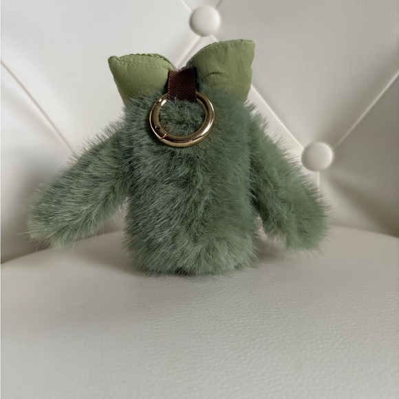 Green Fluffy Plush Baby Bunny Keychain Bag Backpack Charm - Picture 4 of 8